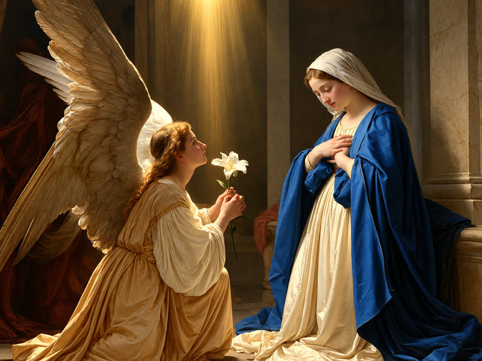Gabriel and Mary in Sacred Silence – Baroque Annunciation · Landscape