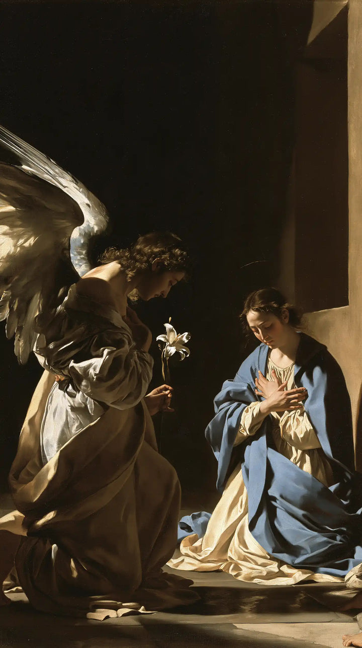 The Annunciation - Caravaggio Tenebrism · Portrait n° 1