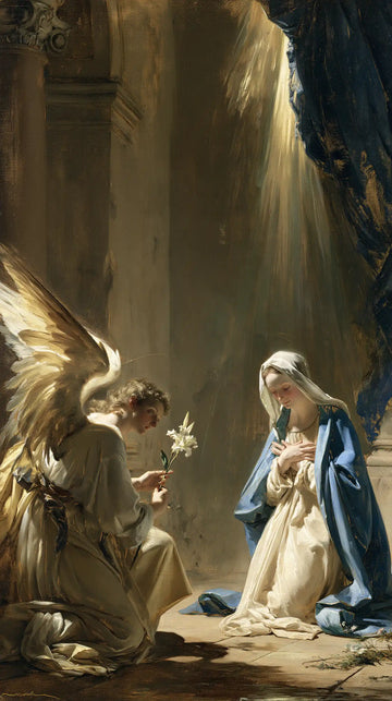 The Annunciation - Celestial Annunciation in Blue Ivory and Gold · Portrait n° 2