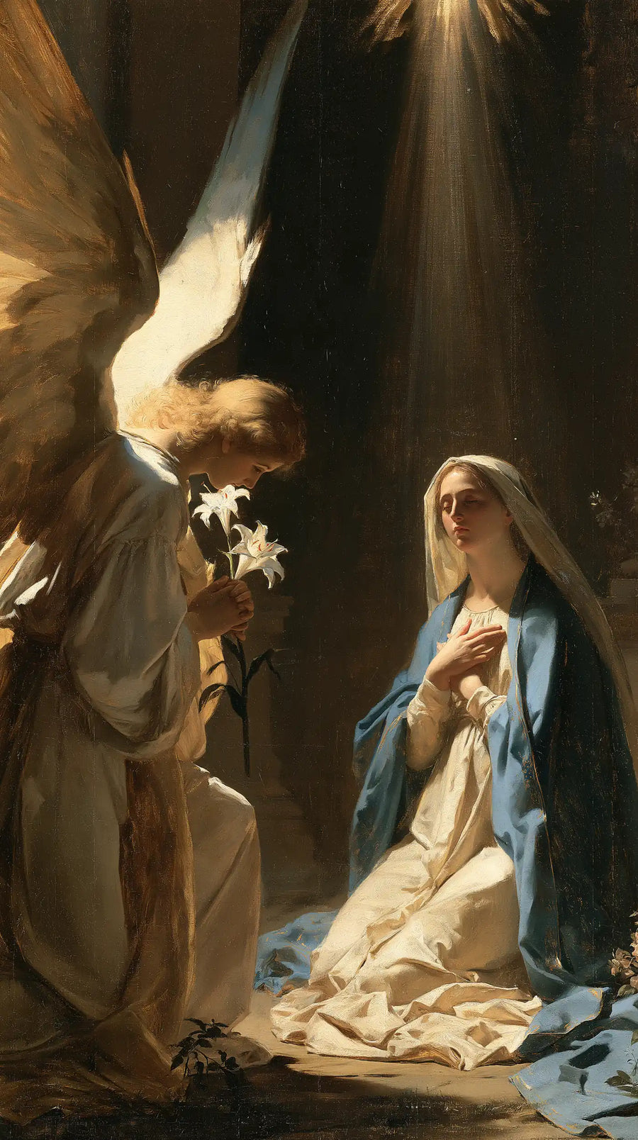 The Annunciation - Celestial Annunciation in Blue Ivory and Gold · Portrait n° 8
