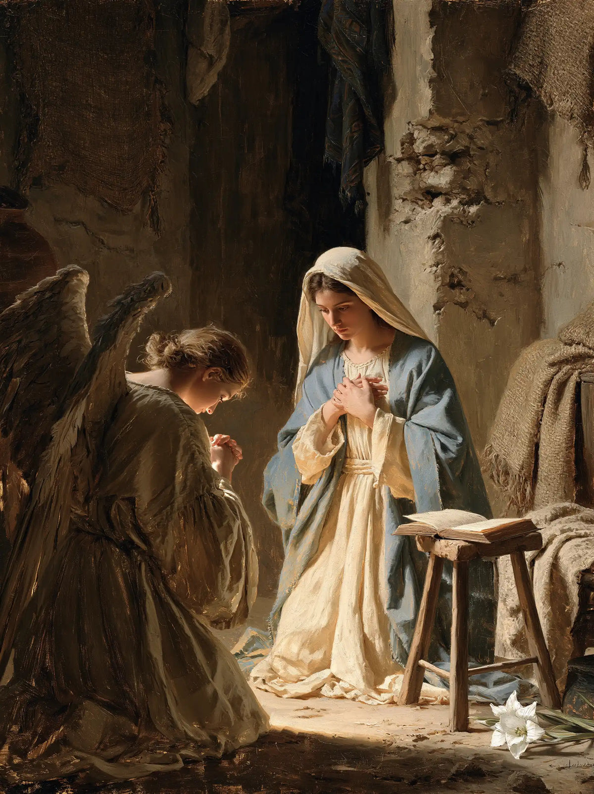 the Annunciation in the chamber at Nazareth in The Chamber in Nazareth style, portrait Christian artwork no. 13