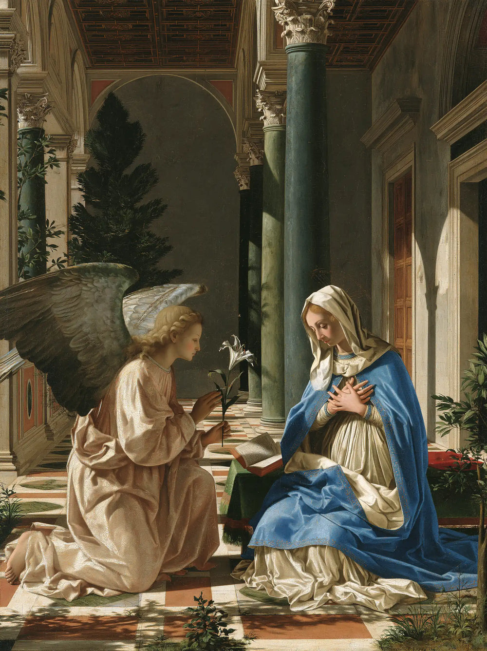 the Annunciation in Florentine Renaissance style in Florentine Renaissance style, portrait Christian artwork no. 19