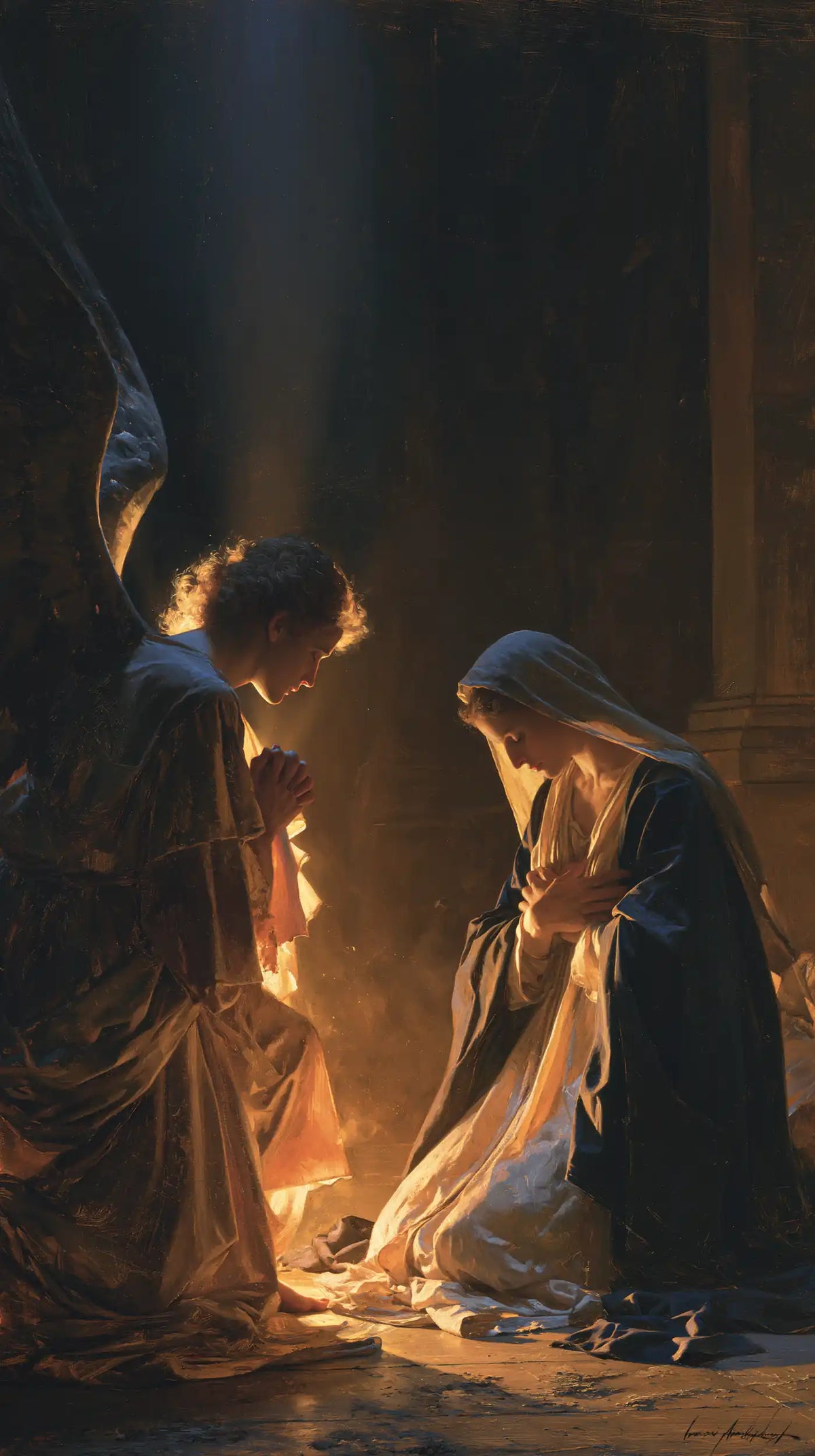 The Annunciation - Midnight Blue Chiaroscuro · Portrait n° 3