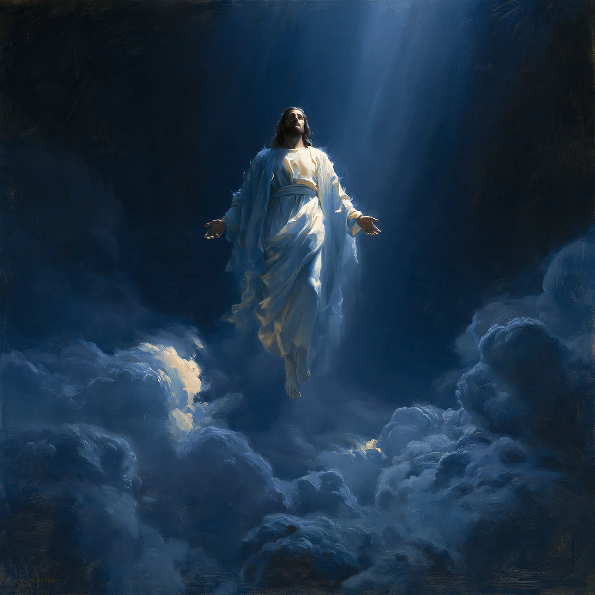 The Ascension of Jesus Christ - Midnight Blue Chiaroscuro · Square n° 7