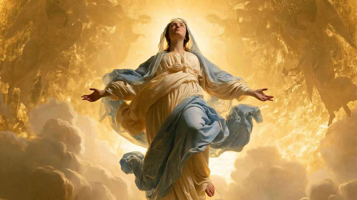 The Assumption of Mary — Open Palms in Living Gold