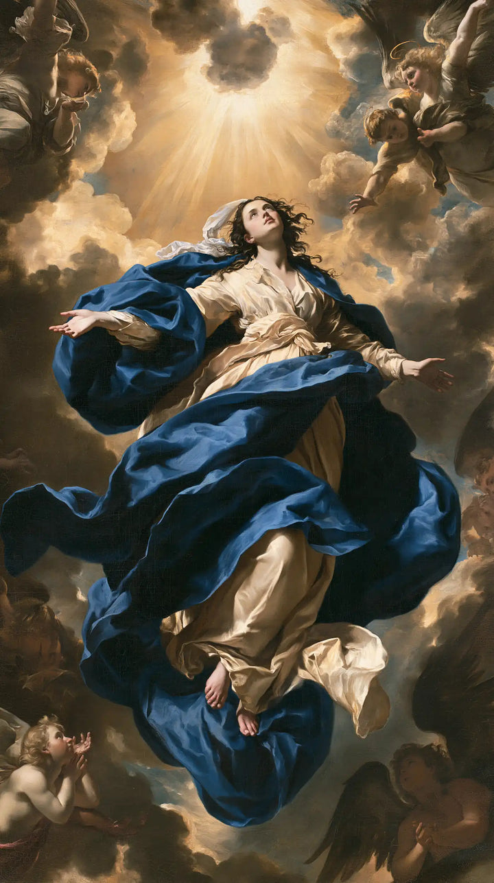 The Assumption of Mary — The Mantle in the Rising Wind