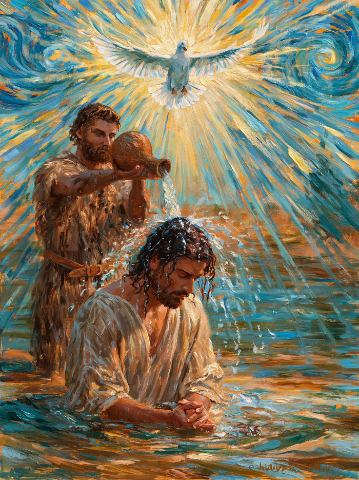 The Baptism of Jesus – Post-Impressionist · Kneeling in the Jordan · Portrait no. 8