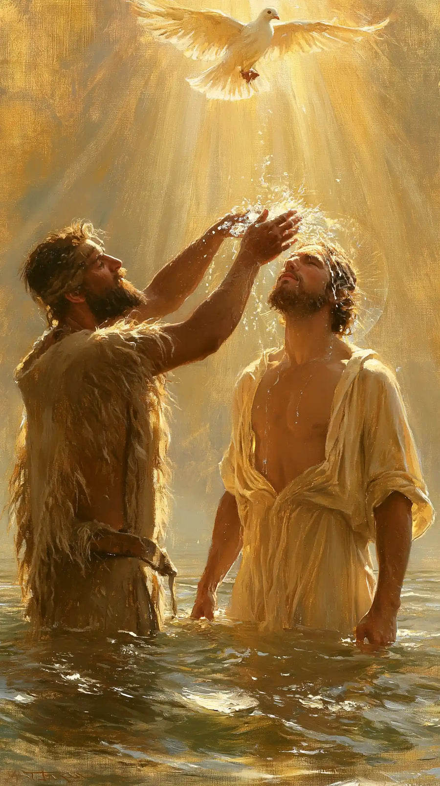 The Baptism of Jesus – Sacred Gold · Standing in the Jordan · Portrait no. 1