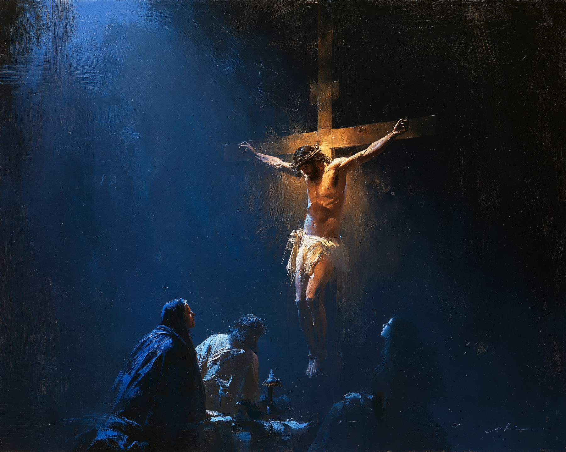 The Crucifixion - Light-dark midnight blue · Landscape n° 4