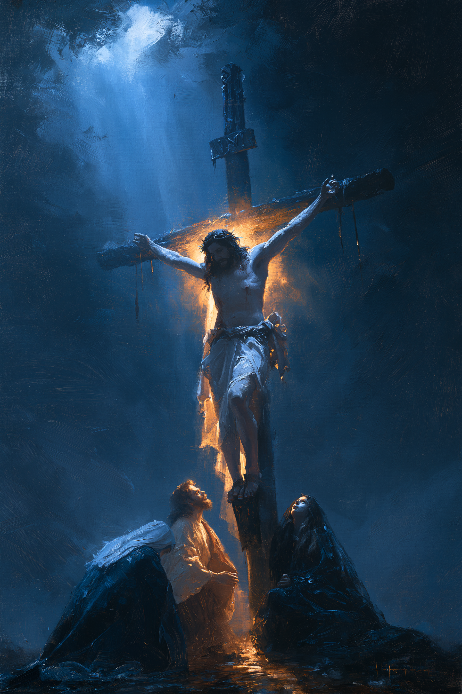 The Crucifixion - Light-dark midnight blue · Portrait n° 15