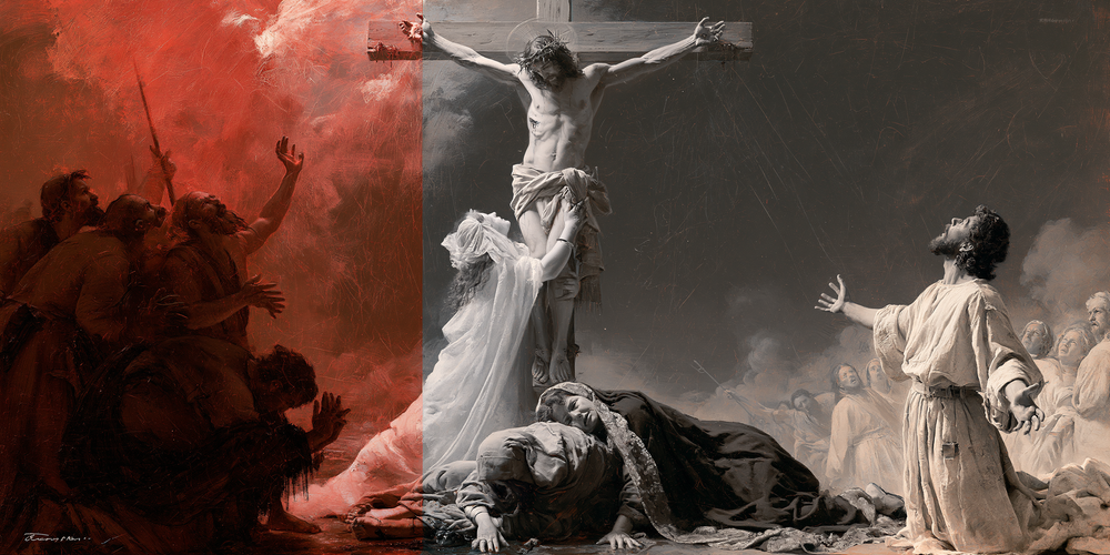 A Crucificação - Explosão de movimento · Paisagem n° 5 - Arte cristã