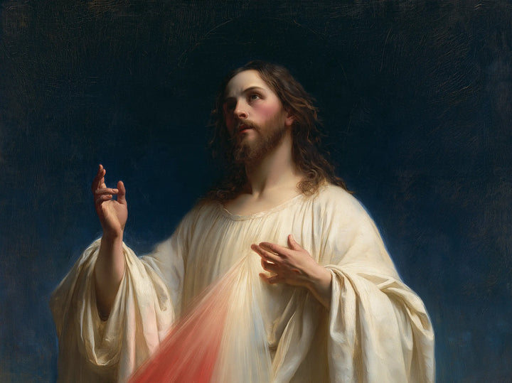 Divine Mercy Jesus – Blue Ground of Compassion