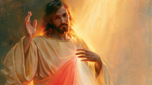 Jesus expressing compassion and divine mercy in Compassion and Mercy style, landscape Christian artwork no. 14