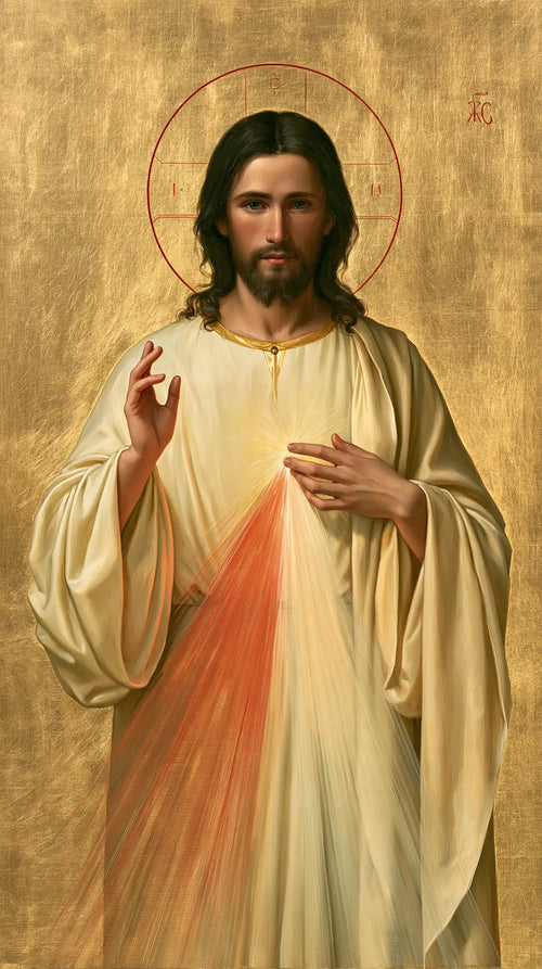 Divine Mercy Jesus in a contemporary Byzantine icon in Contemporary Byzantine style, portrait Christian artwork no. 4