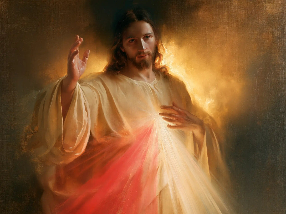 Divine Mercy Jesus — The Promise in the Amber Glow