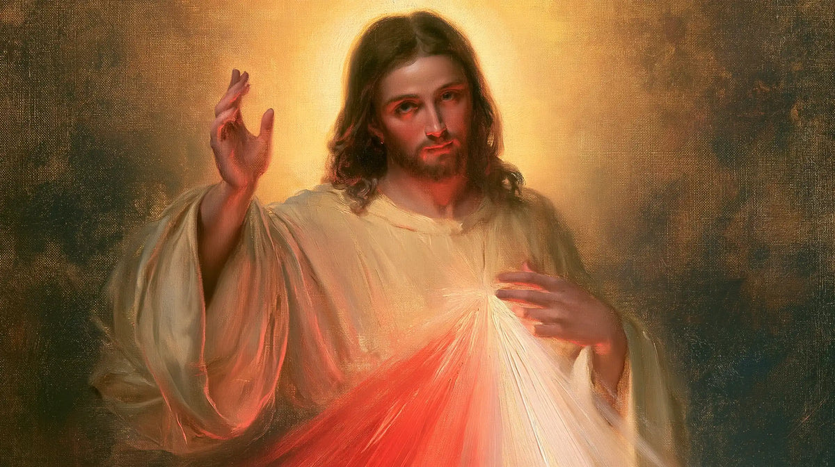 Divine Mercy Jesus — The Crimson Reflection on the Face