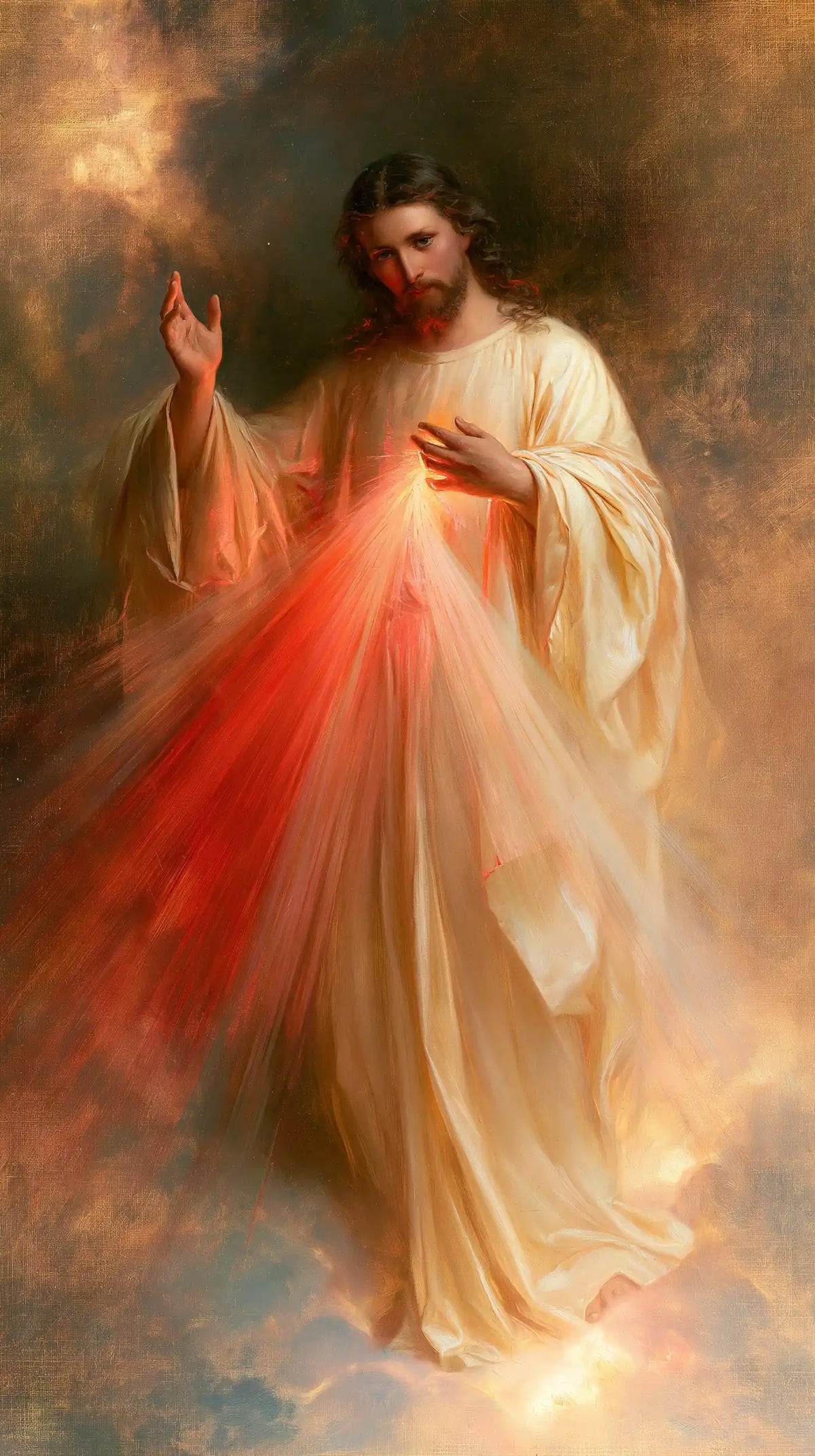 Divine Mercy Jesus — Feet in the Foam of Heaven