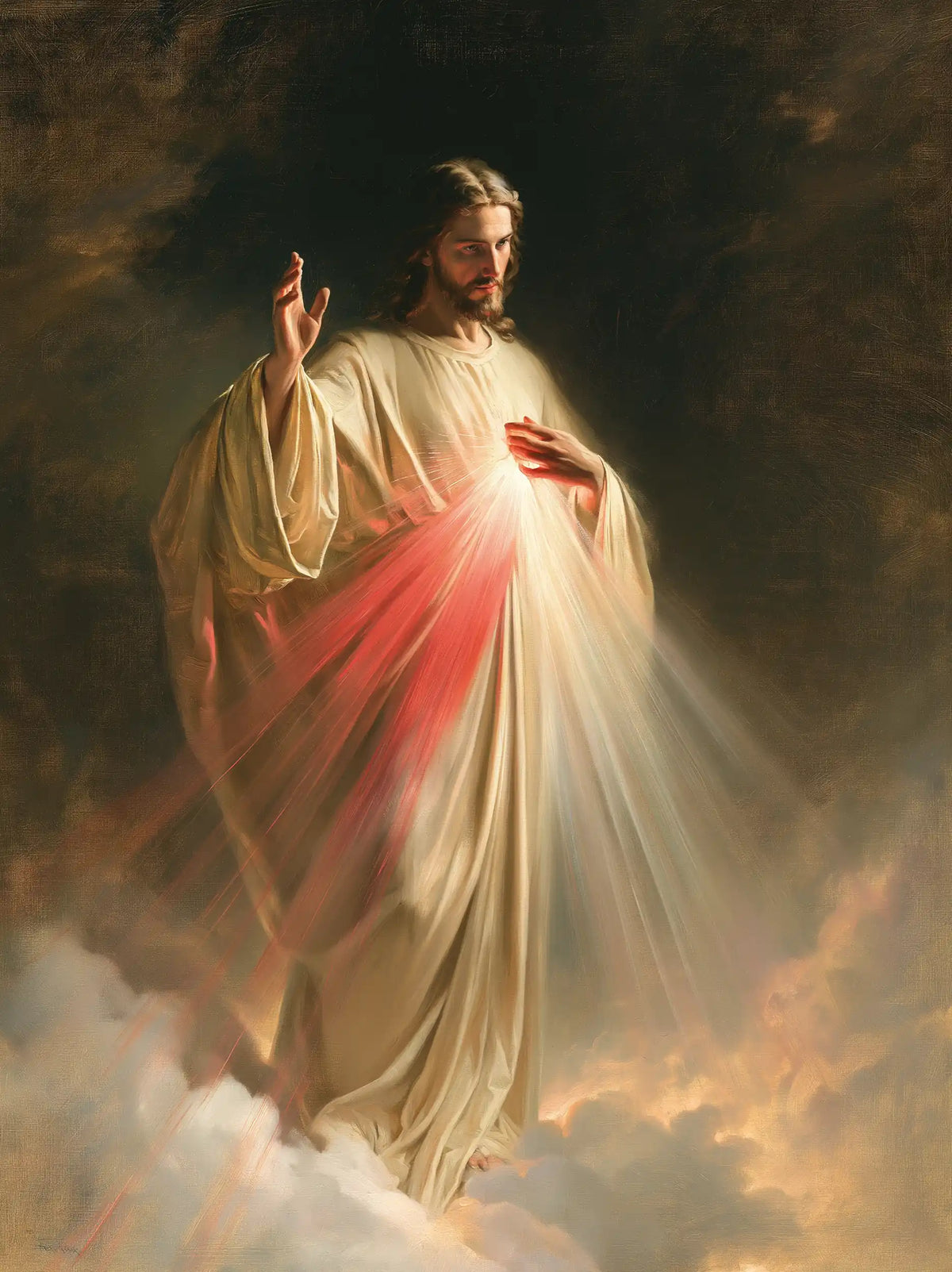 Divine Mercy Jesus — Solitude Above the Clouds
