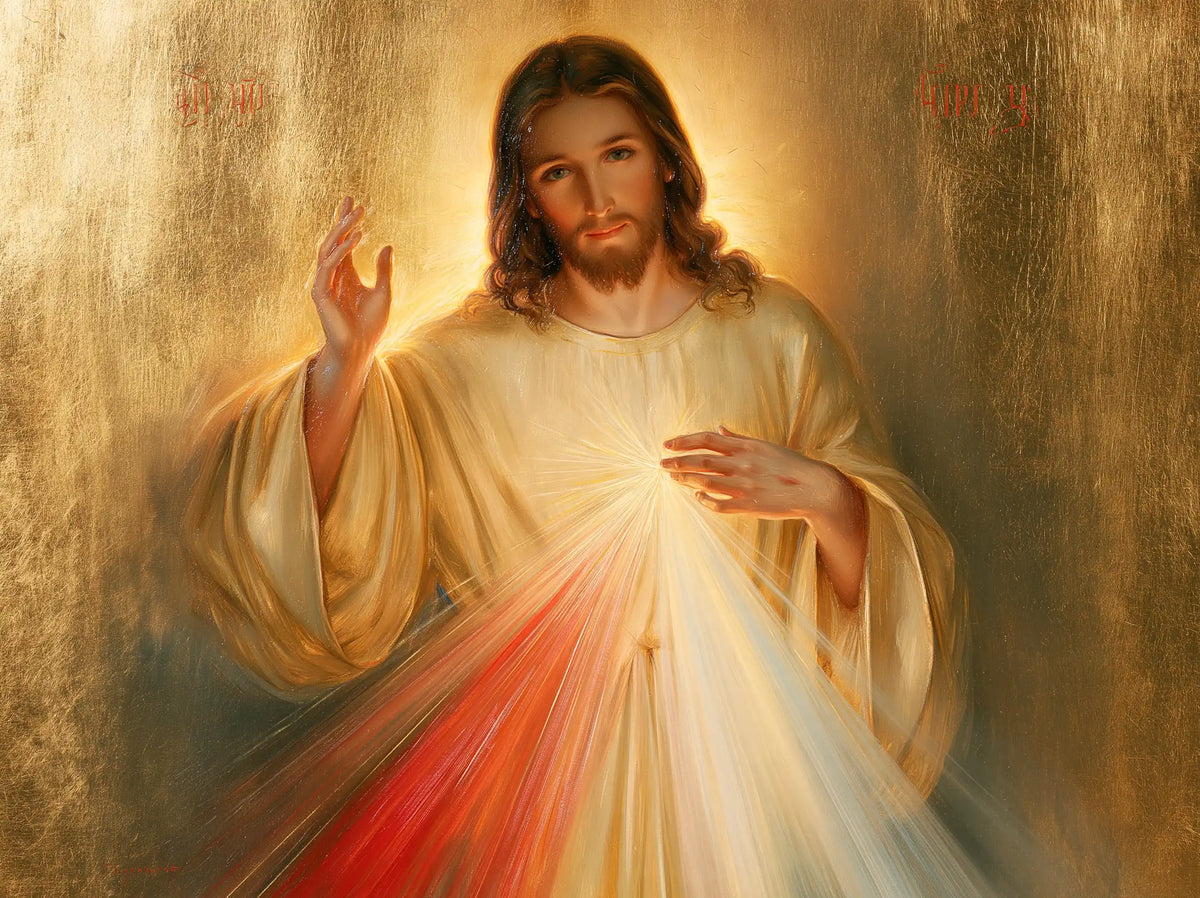 Jesus da Divina Misericórdia — A Auréola na pátina de âmbar