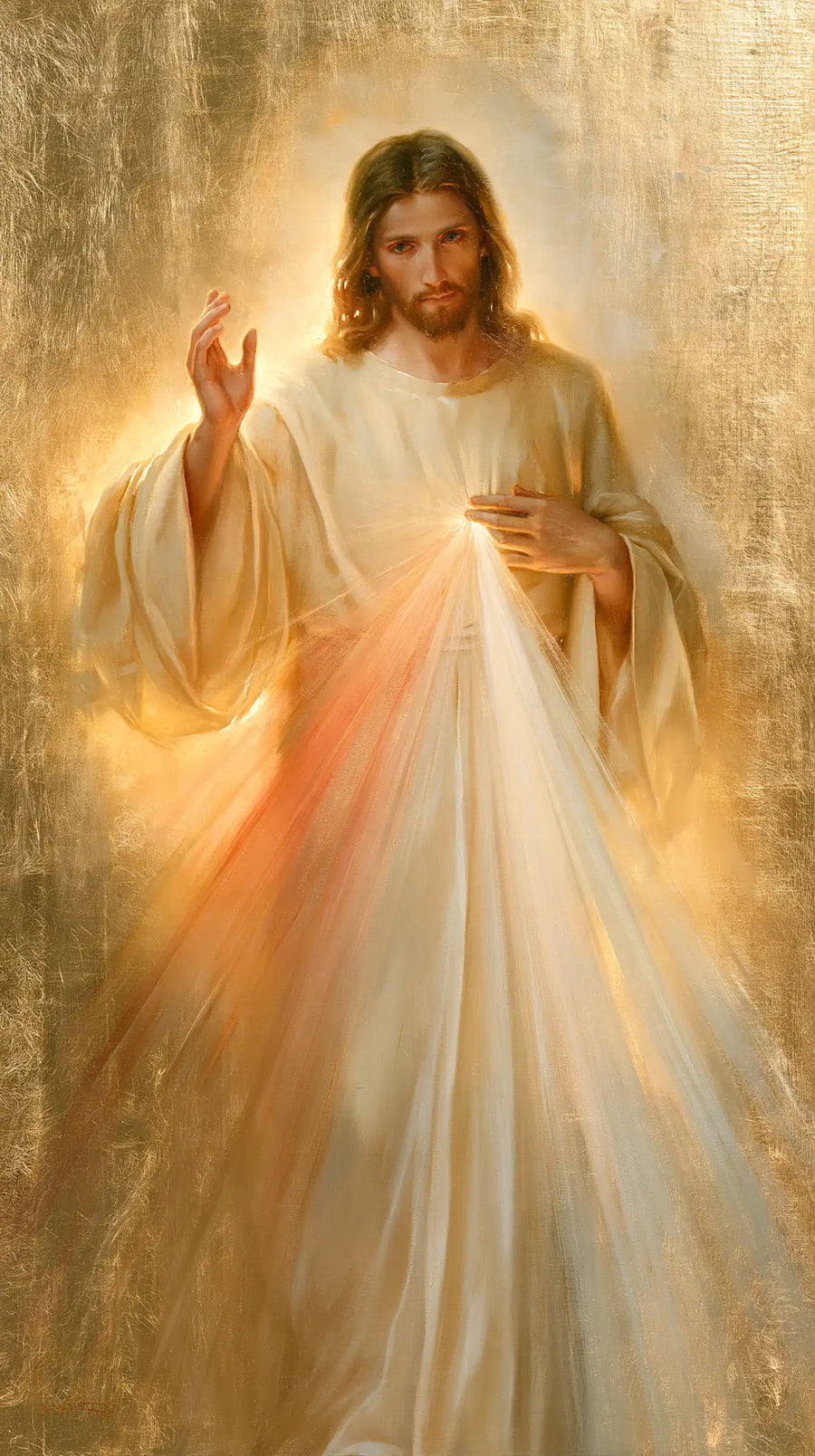 Divine Mercy Jesus - Sacred Gold · Portrait n° 17