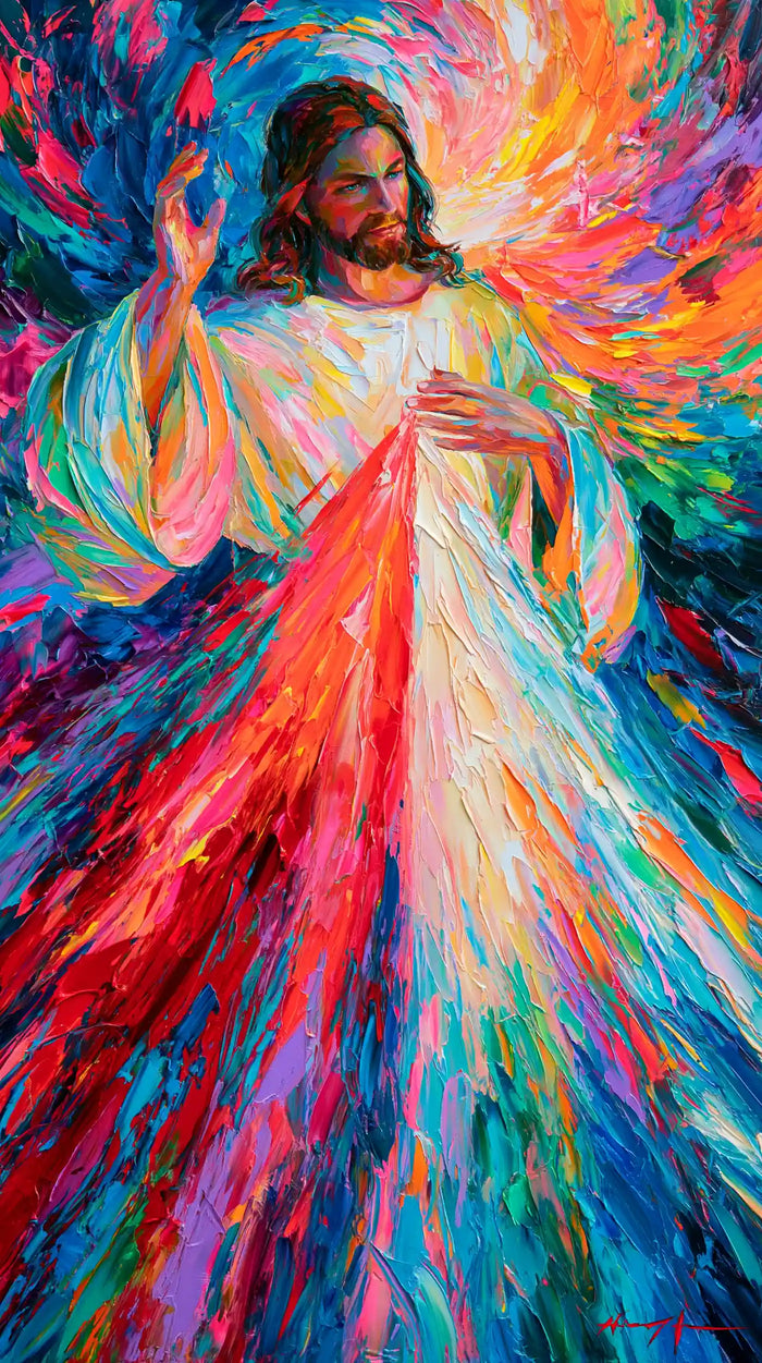 Divine Mercy Jesus – Ultra-Vibrant Expressionism · Portrait no. 4
