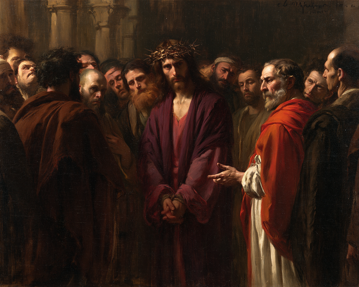 Ecce Homo — The Captive Before the Circle’s Open Palms
