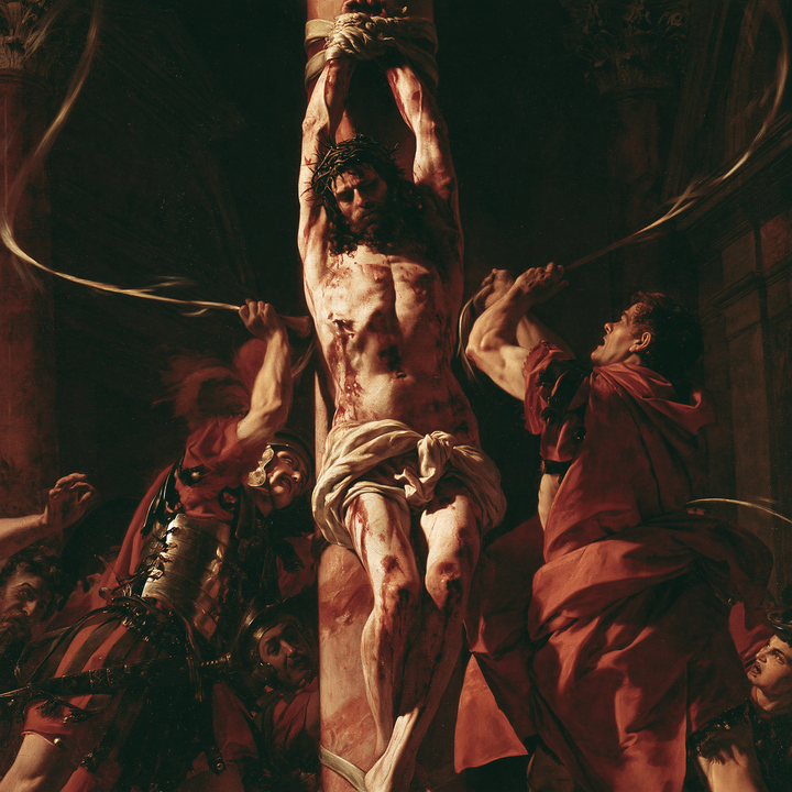 The Flagellation of Christ — White Drapery in the Turmoil
