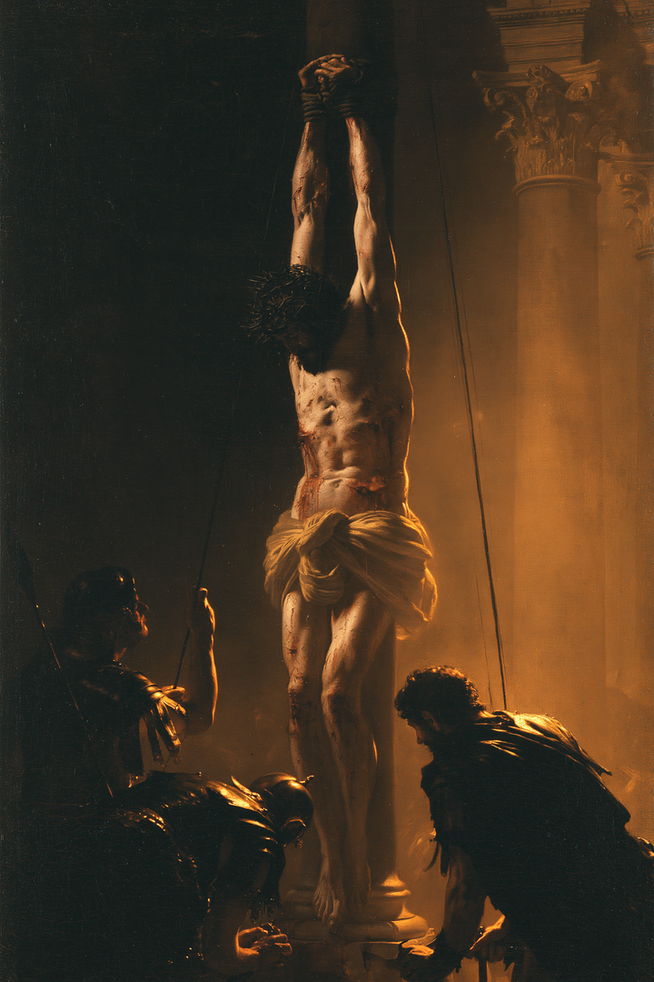 A Flagelação de Cristo - Preto e dourado · Retrato n° 7