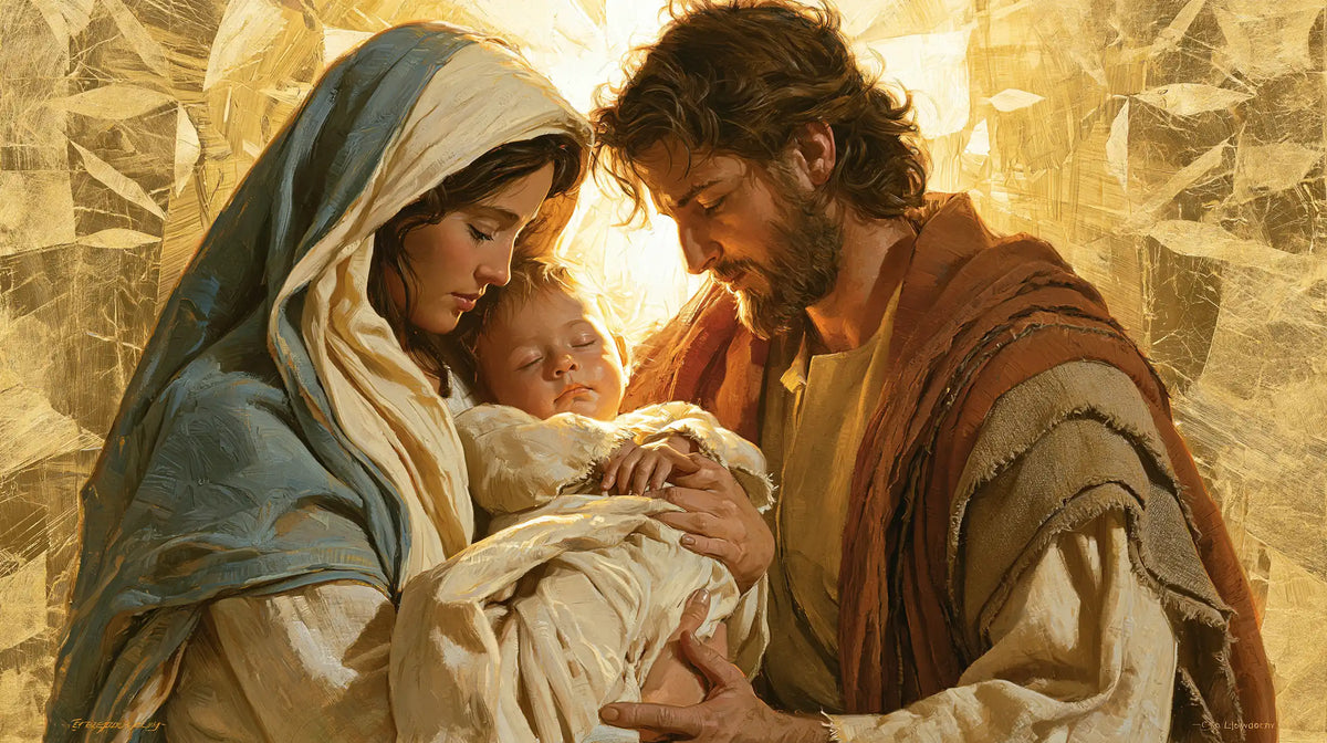 The Holy Family — Light in Shards Around Them