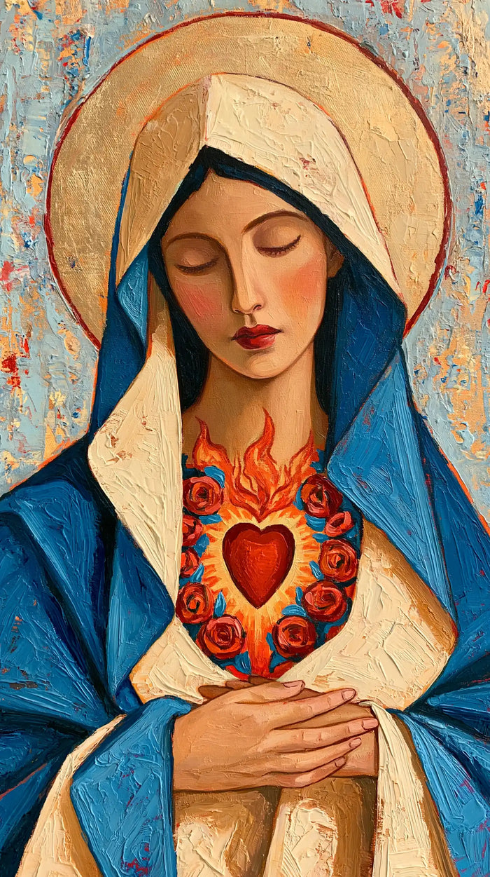 The Immaculate Heart of Mary — The Peaceful Heart Beneath the Ochre Disc