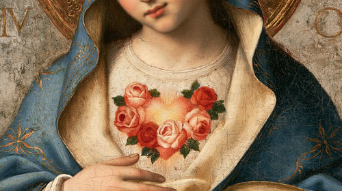 the Immaculate Heart of Mary in Florentine Renaissance style in Florentine Renaissance style, landscape Christian artwork no. 20