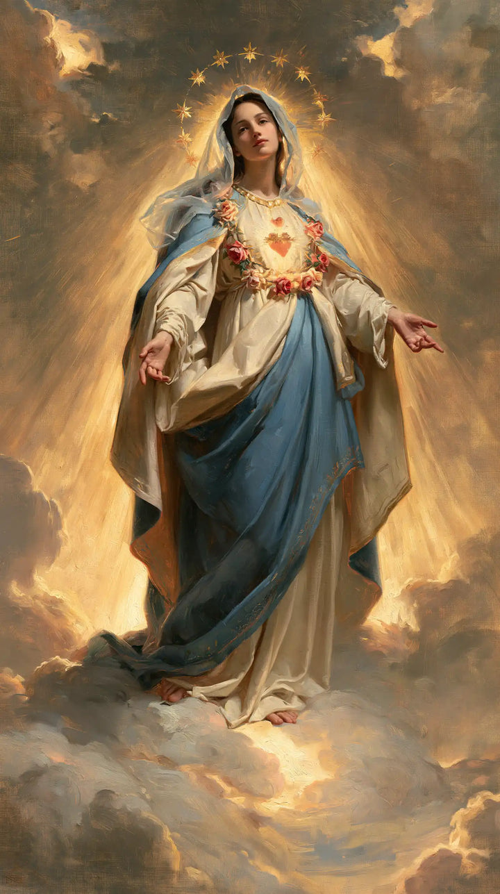 Immaculate Heart of Mary - Mary upon the Clouds with the Immaculate Heart · Portrait n° 4