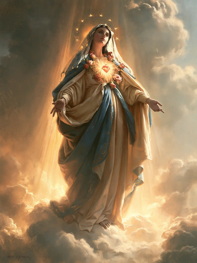 Immaculate Heart of Mary - Mary upon the Clouds with the Immaculate Heart · Portrait n° 17