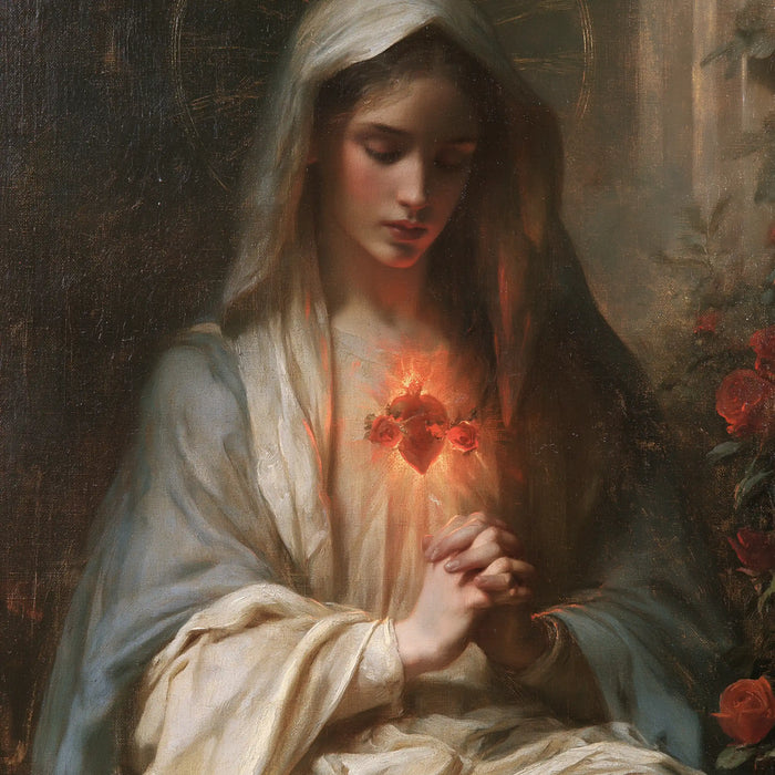 The Immaculate Heart of Mary — The Red Glow Beneath the Gray Veil