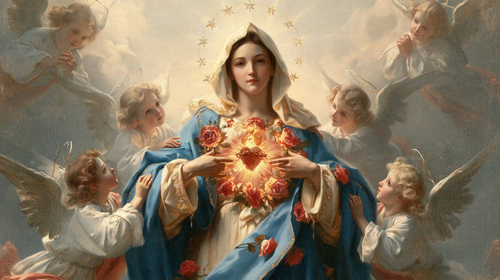 The Immaculate Heart of Mary — The Heart Between Winged Prayers