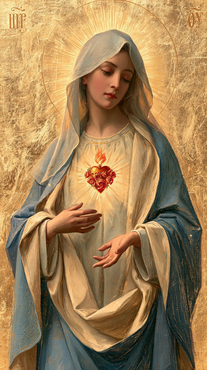 The Immaculate Heart of Mary — The Downcast Gaze Toward the Open Palm