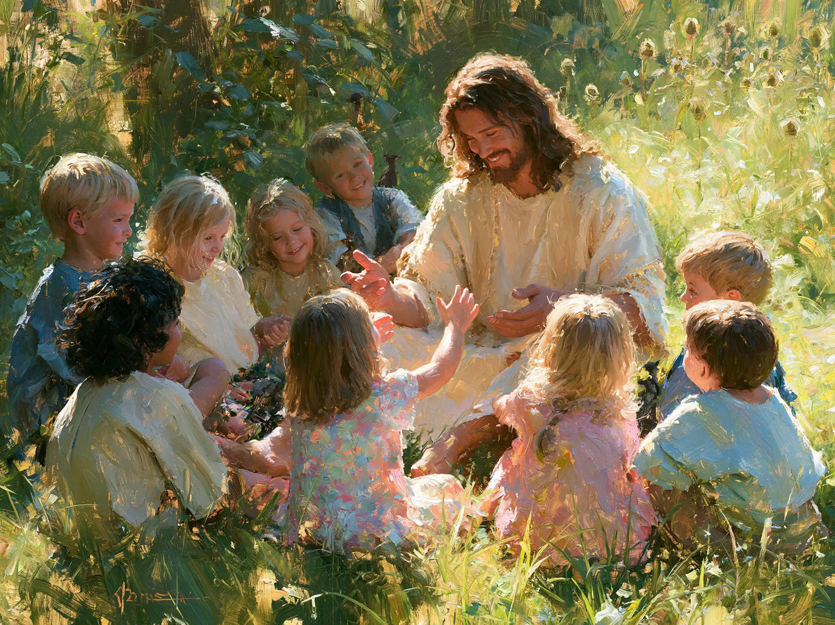 Jesus and the Children — The Little Rose Dress in the Shining Grass