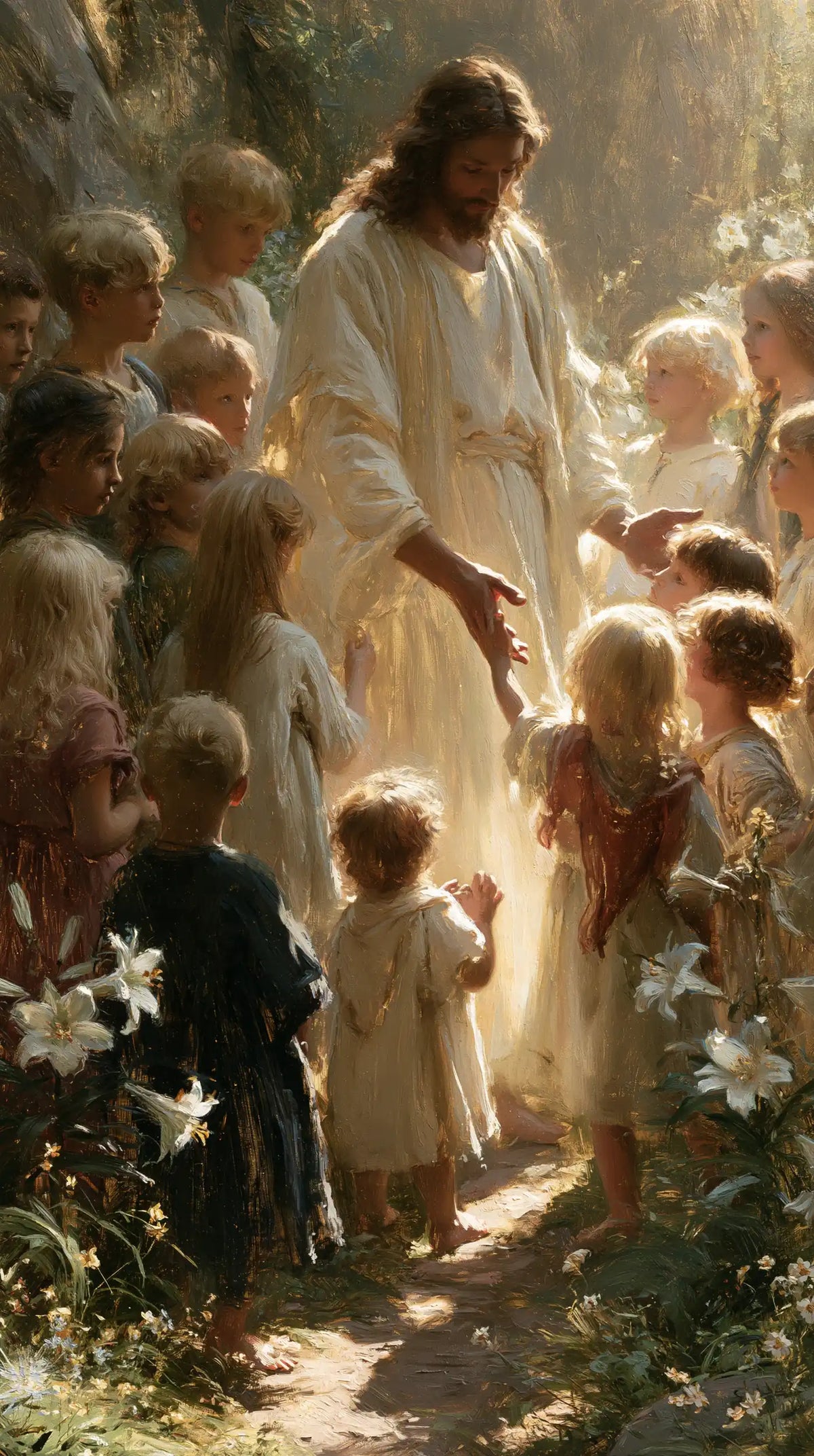 Jesus and the Children — The Gesture Bent toward the Smallest