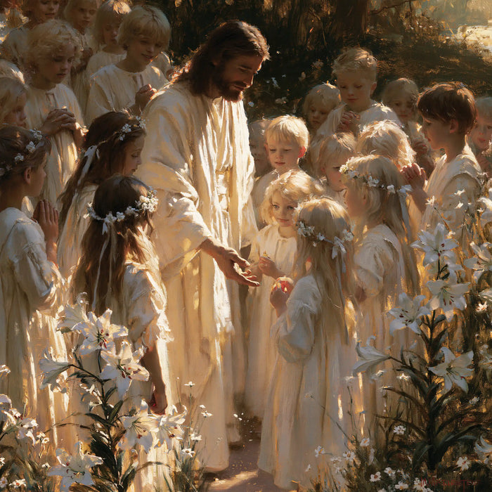 Jesus and the Children - Symbolist · Square n° 2