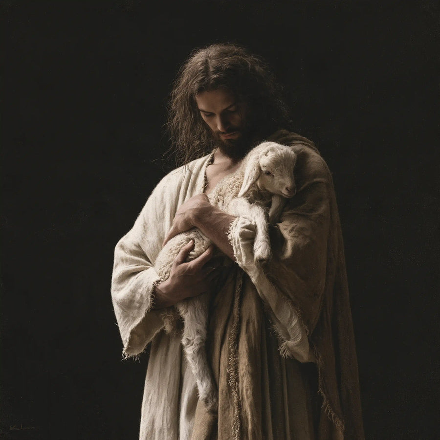 Jesus and the Lamb - Contemporary Minimalism · Square n° 6