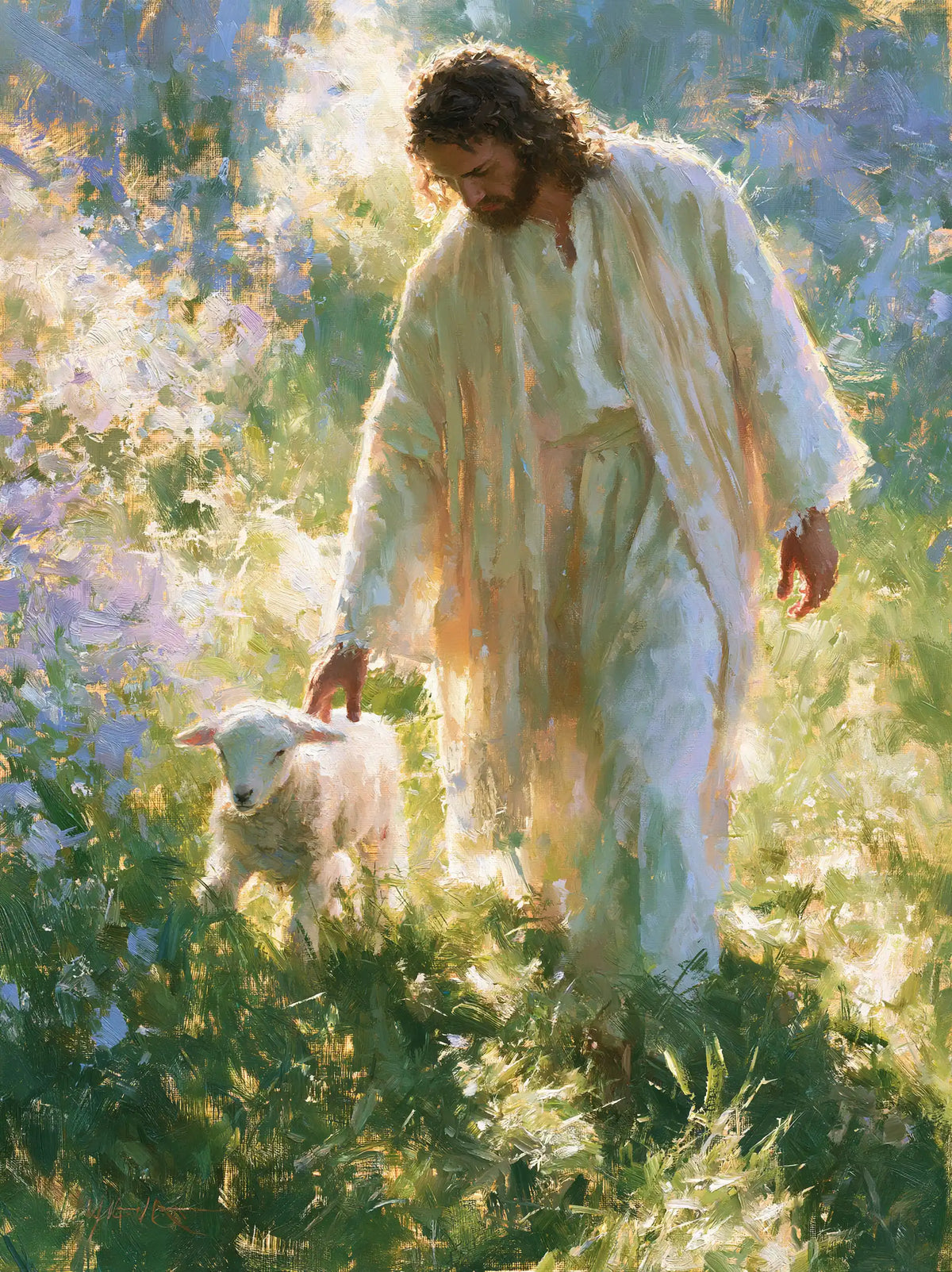 Jesus and the Lamb - Impressionist · Portrait n° 12