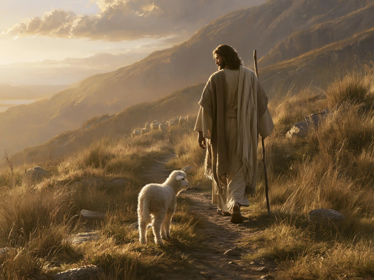 Jesus and the Lamb - Jesus Guiding the Lamb · Landscape n° 6