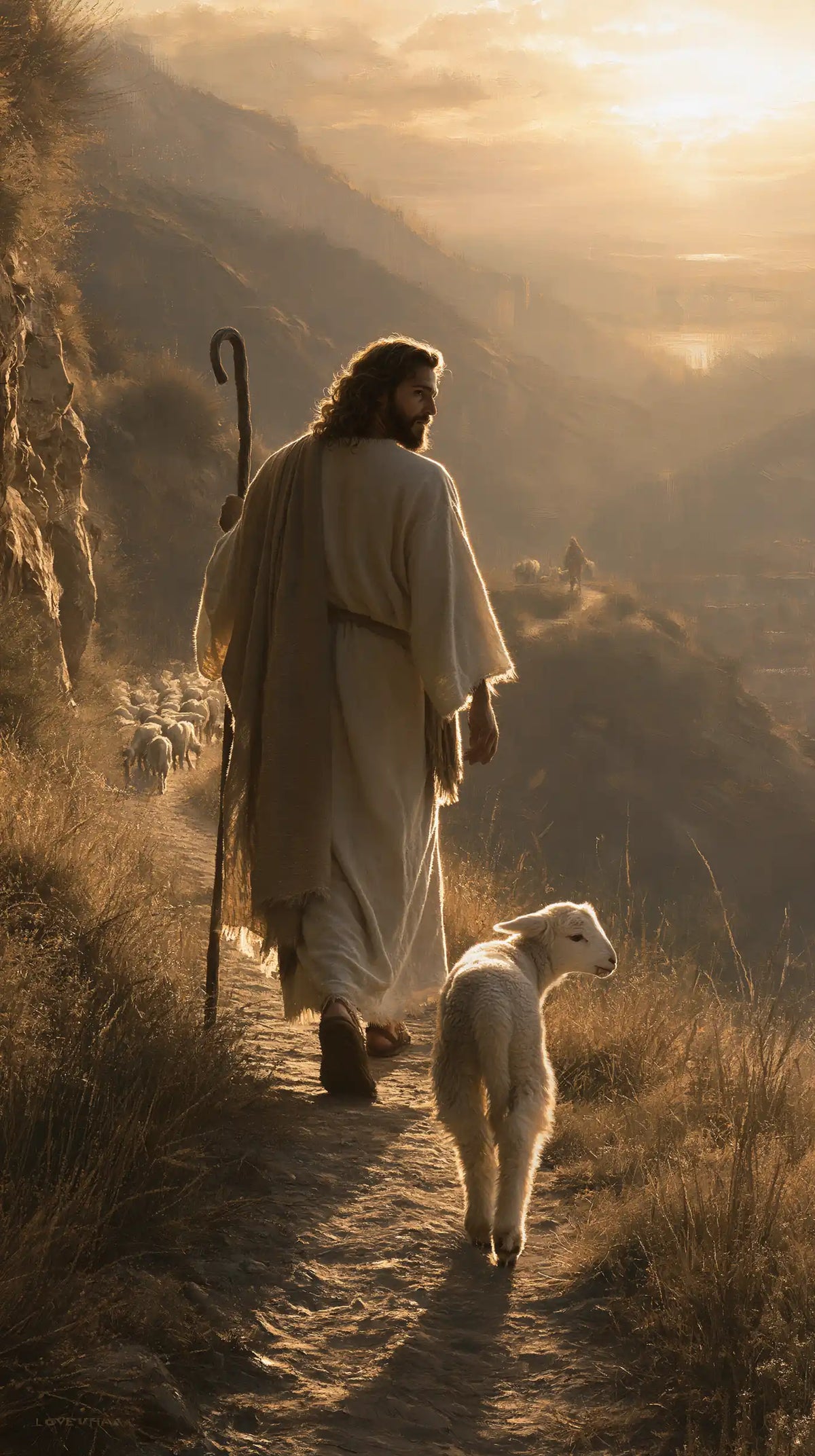 Jesus and the Lamb - Jesus Guiding the Lamb · Portrait n° 3