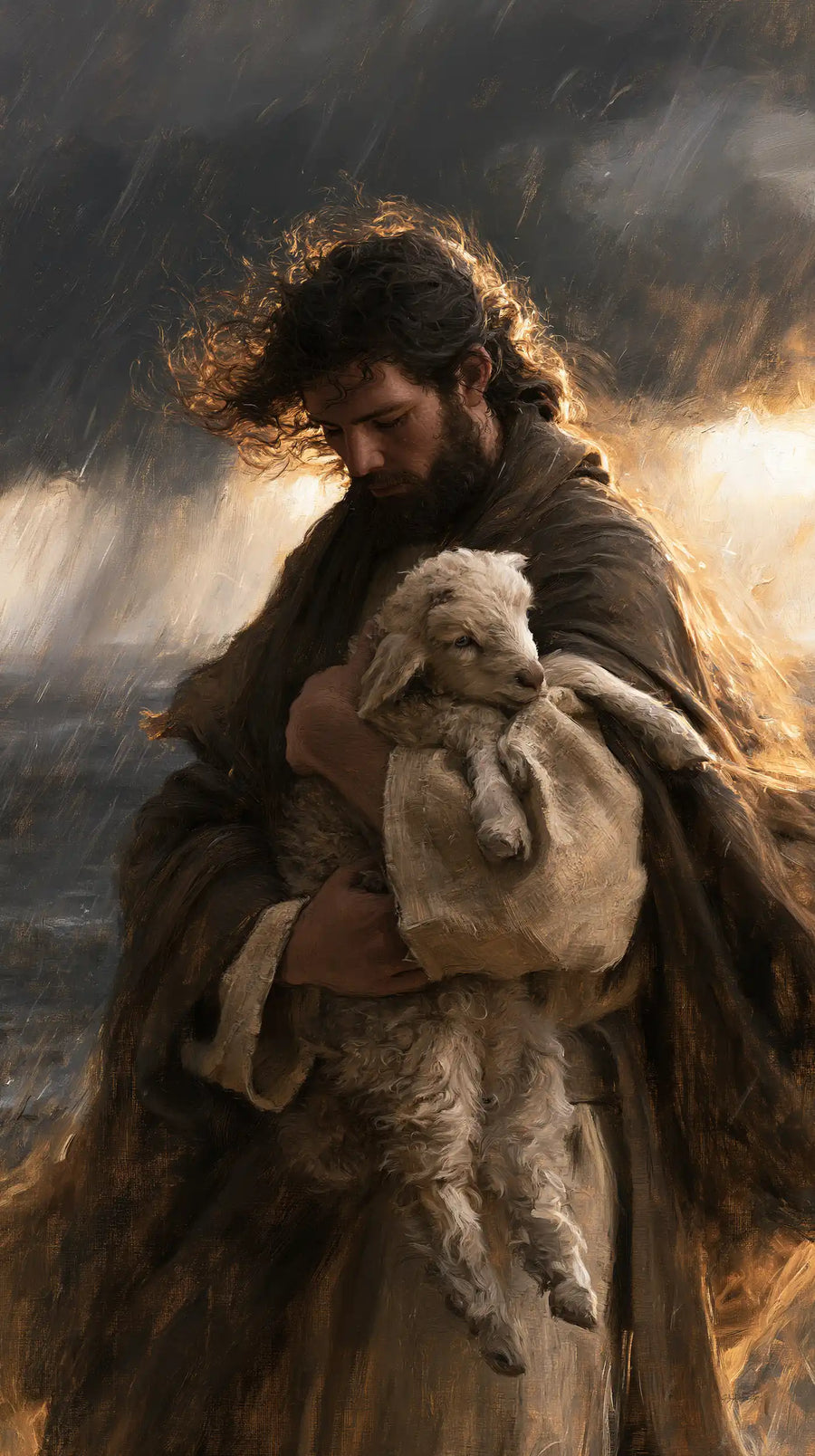 Jesus and the Lamb - Jesus Protecting the Lamb · Portrait n° 6