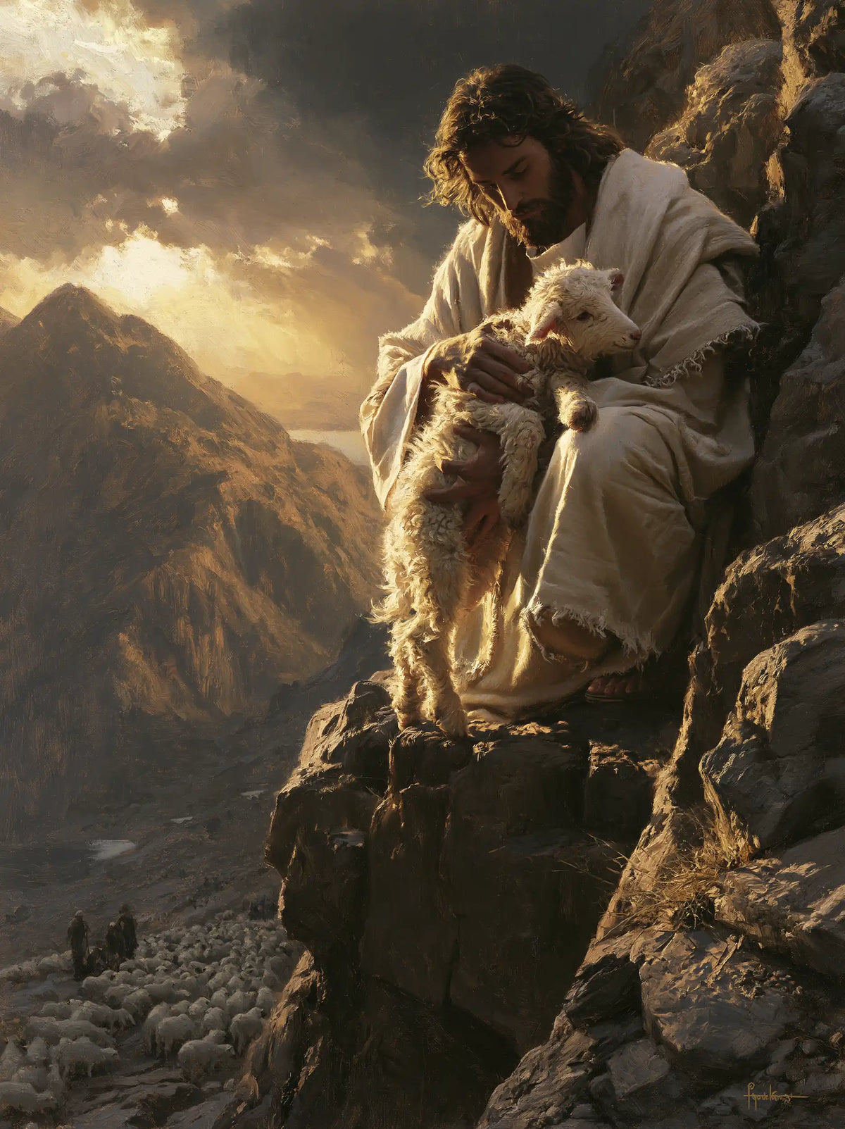 Jesus and the Lamb - Jesus Saving the Lamb · Portrait n° 7