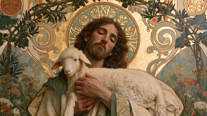 Jesus and the Lamb — Repose Beneath the Green Rosette
