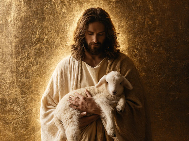 Jesus and the Lamb — The Presence Between Gold and Shadow