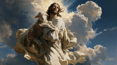 Jesus and the Lamb — The Sweep of Drapery in the Azure Sky