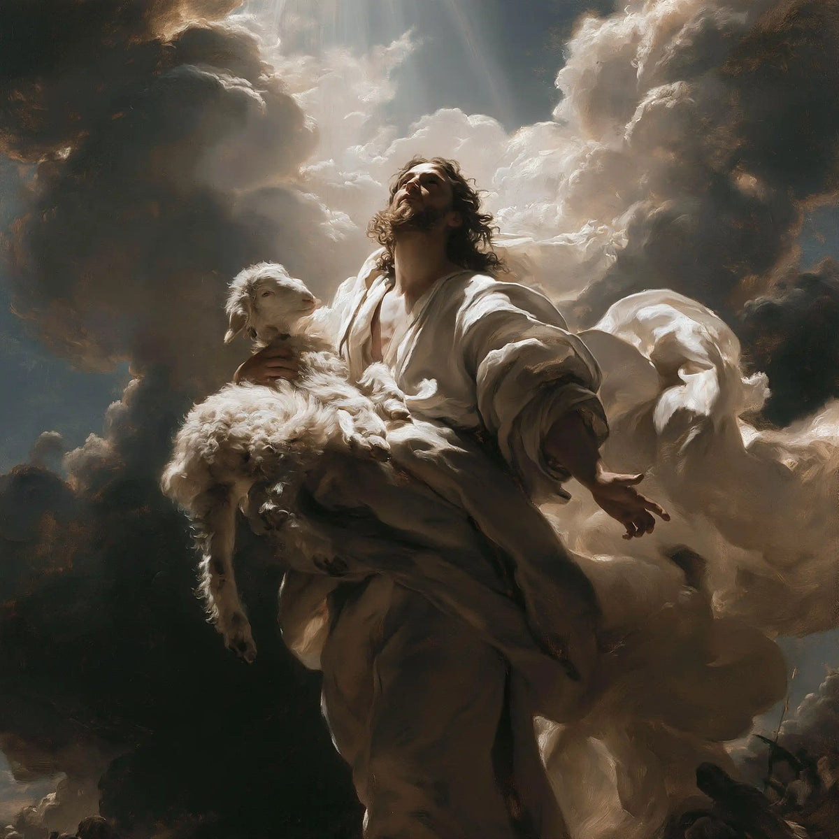 Jesus and the Lamb — The Open Hand Beneath the Immense Sky