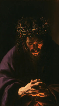 Jesus Crowned with Thorns — Low Gold upon Bowed Prayer